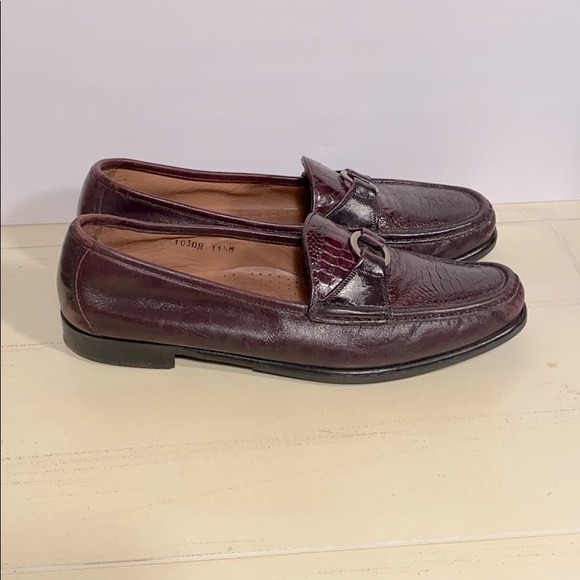 Bottino Italian Genuine Peacock & Leather Loafers